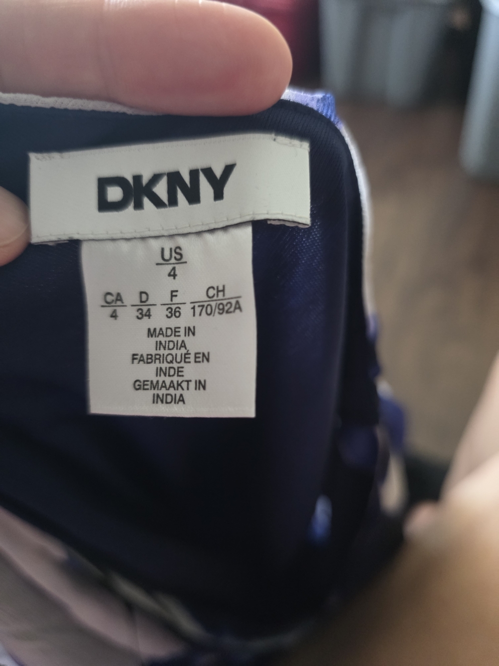 DKNY Blue Tie-Dye V-Neck Tiered Midi Dress - Picture 6 of 6